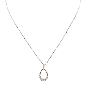 Cadena de plata con dije Gota Calada con Cubic
