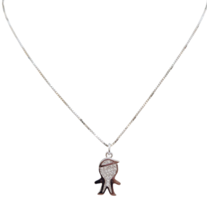 Cadena de plata con dije Niños con Circonias
