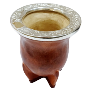 Mate Poro Modelo Camionero boquilla de plata y oro