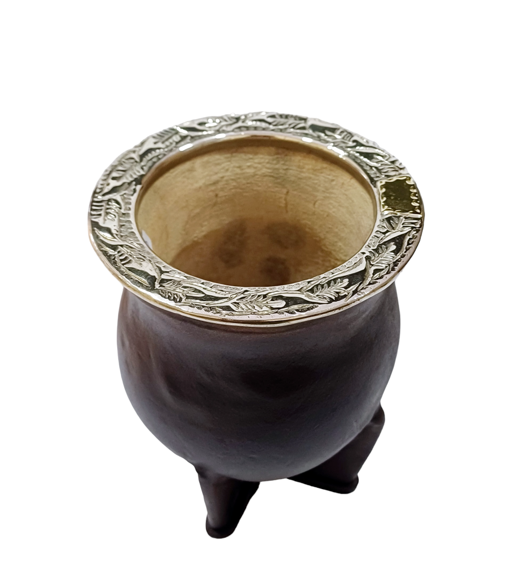 Mate Poro Modelo Camionero boquilla de alpaca y bronce