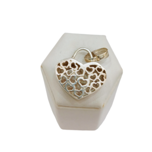 Dije corazón reversible plata inflada