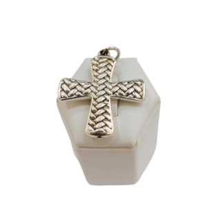 Dije Cruz inflada reversible en plata