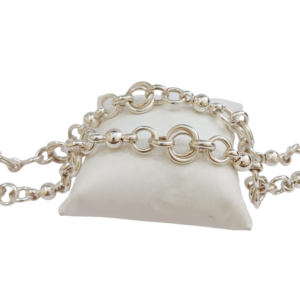 Cadena combinada gruesa en plata