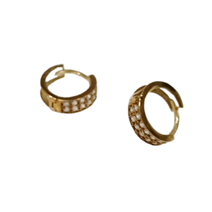 Aros Oro 10 kilates con circonias ancho