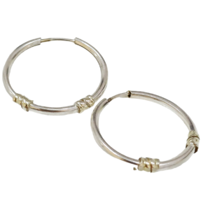 Aros inflados con apliques en oro