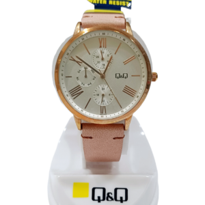 Reloj "Q&Q" malla Cuero Rosa