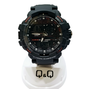 Reloj Digital "Q&Q" malla PVC negra