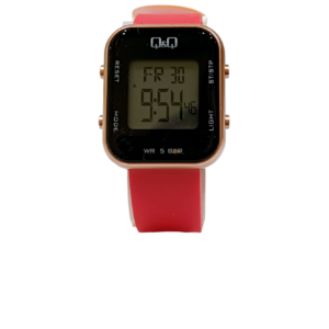 Reloj Digital "Q&Q" malla PVC Rojo