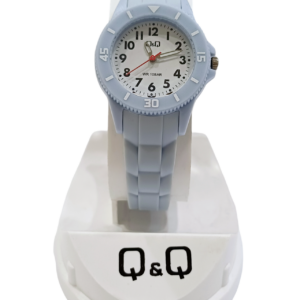 Reloj "Q&Q" malla PVC Celeste