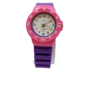 Reloj "Q&Q" malla PVC Lila Y Rosa