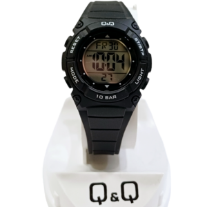 Reloj Digital "Q&Q" malla PVC negra