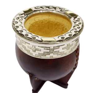 Mate Poro Modelo Imperial boquilla de alpaca y bronce