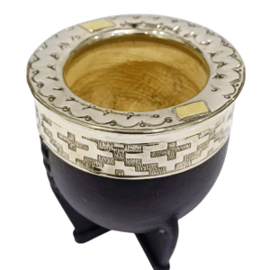 Mate Poro Modelo Imperial boquilla de alpaca y bronce