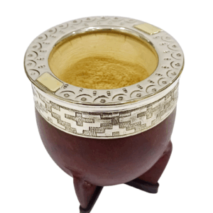 Mate Poro Modelo Imperial boquilla de alpaca y bronce