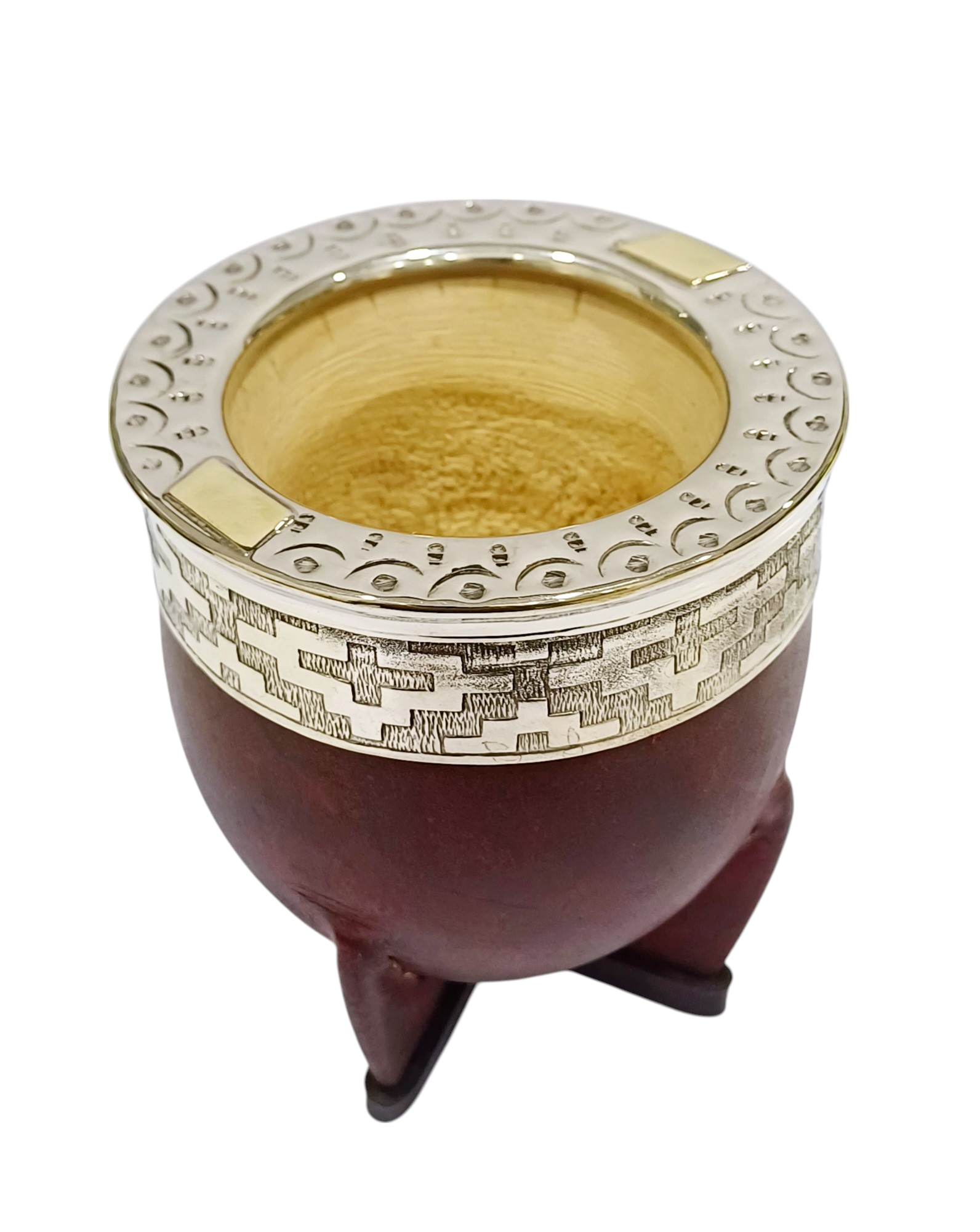 Mate Poro Modelo Imperial boquilla de alpaca y bronce