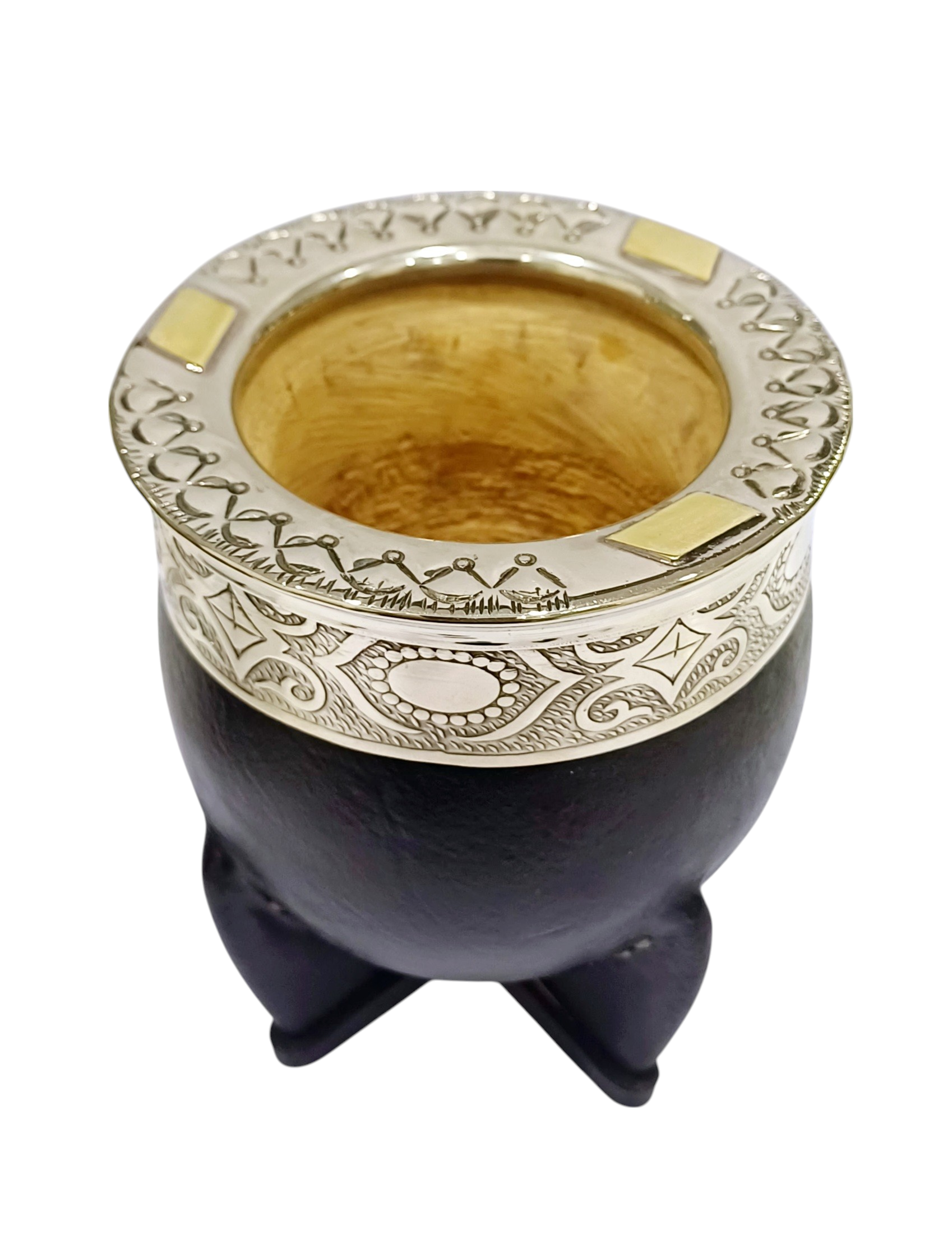 Mate Poro Modelo Imperial boquilla de alpaca y bronce