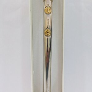 Bombilla de Alpaca con 2 Apliques en Bronce