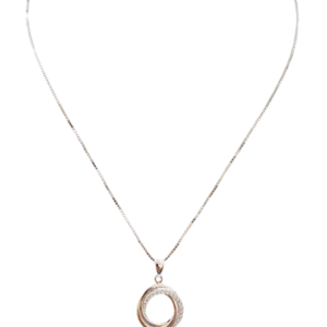 Cadena de plata con dije doble argolla