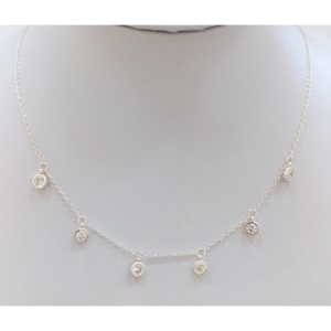 Cadena de plata con piedras cubic