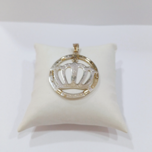 Dije corona plata y oro