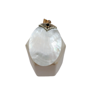 Dije plata con nacar oval