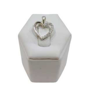 Dije corazon en plata con circonias