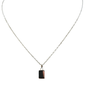 Cadena de plata con dije chapita para grabar