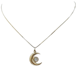 Cadena de plata con dije de luna