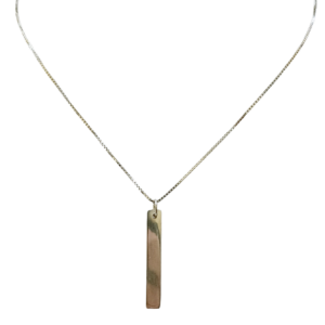 Cadena de plata con barrita para grabar