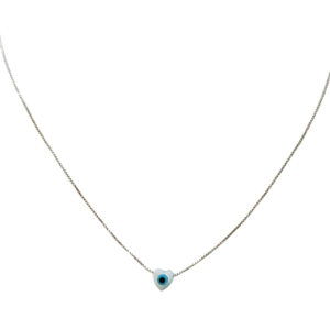 Cadena de plata con dije ojo turco
