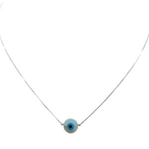 Cadena de plata con dije ojo turco