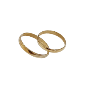Alianzas de oro 9 kilates 3 mm.