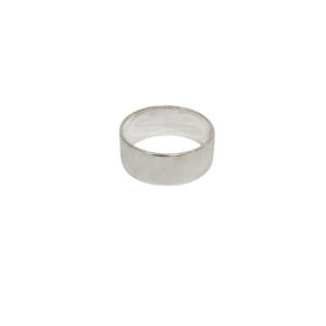 Anillo esclavo rayado de plata de 8 mm de ancho