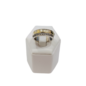 Anillo plata y oro con circonias