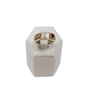 Anillo cruzado plata y oro