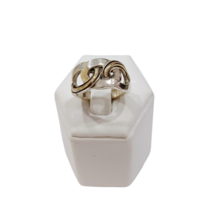 Anillo entrelazado plata y oro