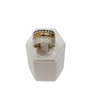 Anillo ancho plata y oro