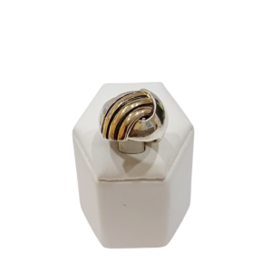 Anillo bombe plata y oro