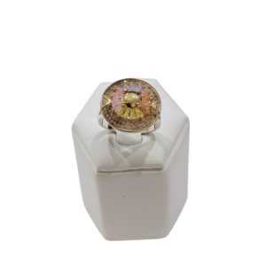 Anillo plata y oro con cubic y circonias