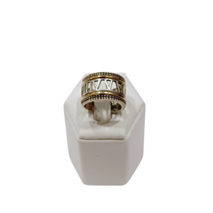 Anillo con números romanos plata y oro