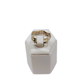 Anillo plata y oro con circonias