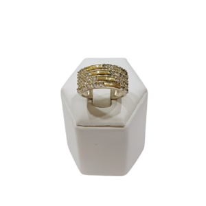 Anillo plata y oro con circonias