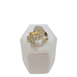 Anillo plata y oro con circonias