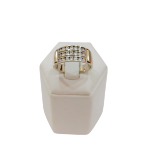 Anillo plata y oro con circonias