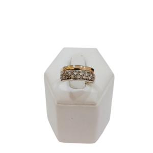 Anillo plata y oro con circonias
