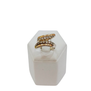 Anillo plata y oro con circonias