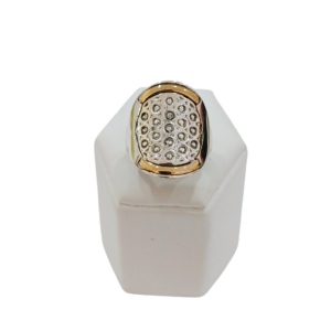 Anillo bombe ancho plata y oro