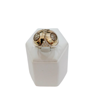 Anillo plata y oro con circonias