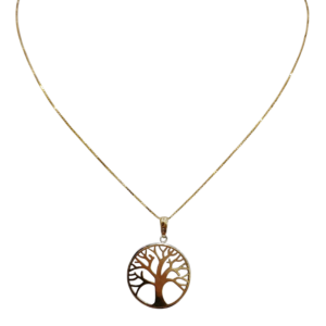 Cadena de Oro 10 kilates con dije árbol de la vida