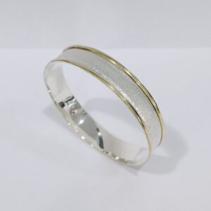 Esclava de plata con double en oro 12 mm.